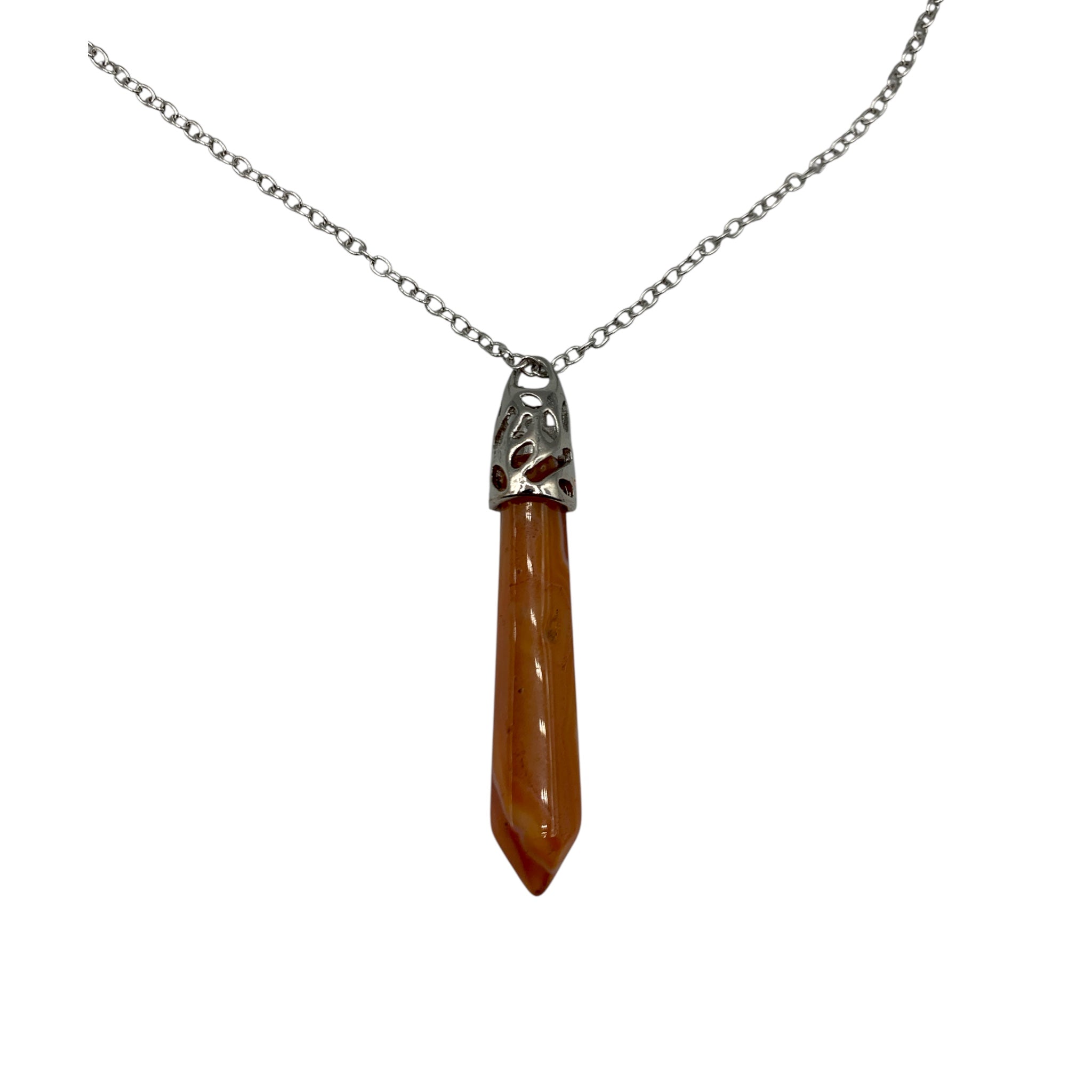 Necklace - Carnelian Point Pendant $30